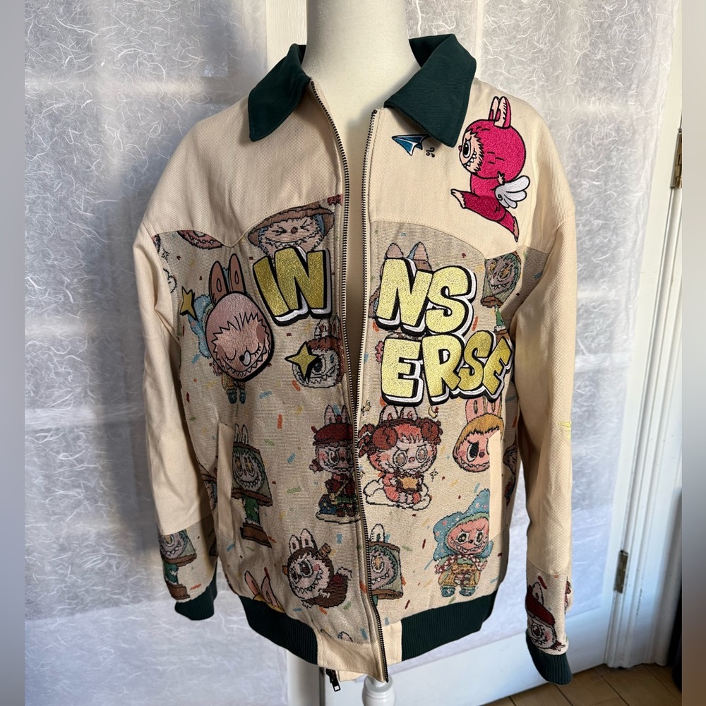 One of a kind Labubu embroidered jacket